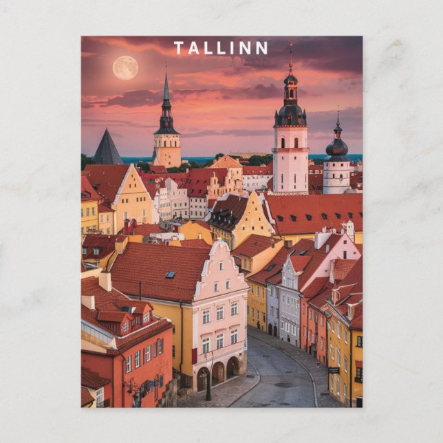 Postal Viajes callejeros de Tallin Estonia (Anverso)