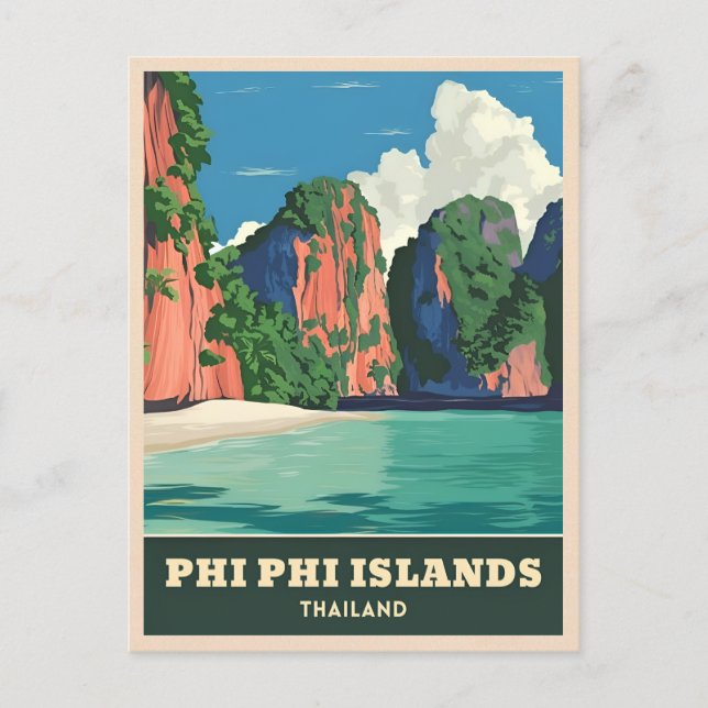 Postal Viajes Clásicos a las Islas Phi Phi Tailandia Oril (Anverso)