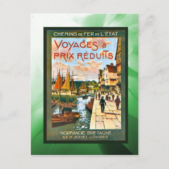 Postal Viajes con descuento a Bretaña y Normandía (Anverso)