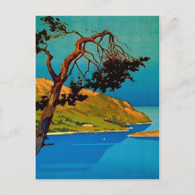 Postal Viajes costeros de California (Anverso)