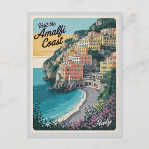 Postal Viajes de Amalfi Coast Vintage Italia