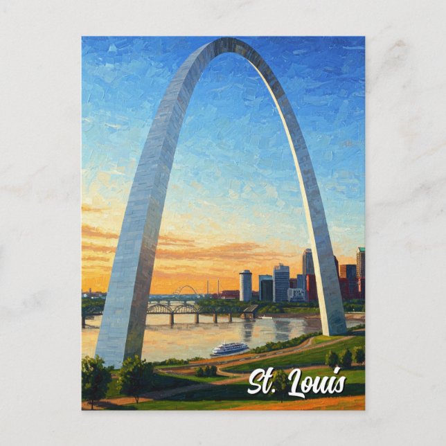 Postal Viajes de arco de la puerta de enlace de St Louis (Anverso)