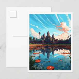 Postal Viajes de arte de Angkor Wat Cambodia