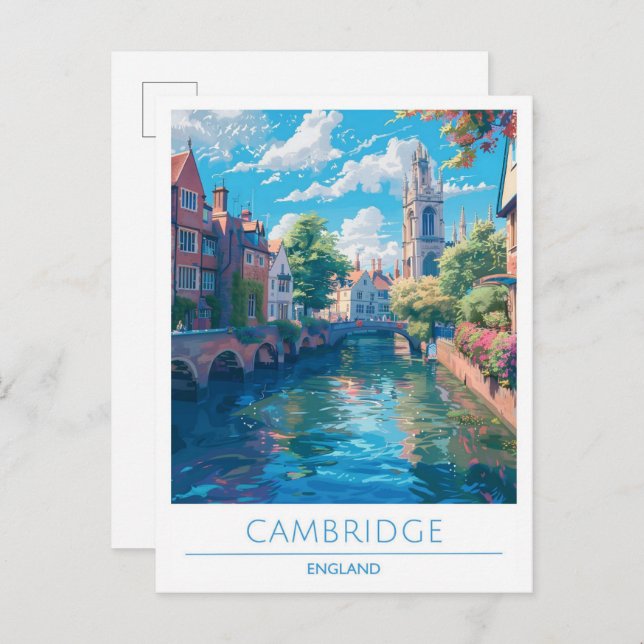 Postal Viajes de arte de Cambridge England (Anverso / Reverso)