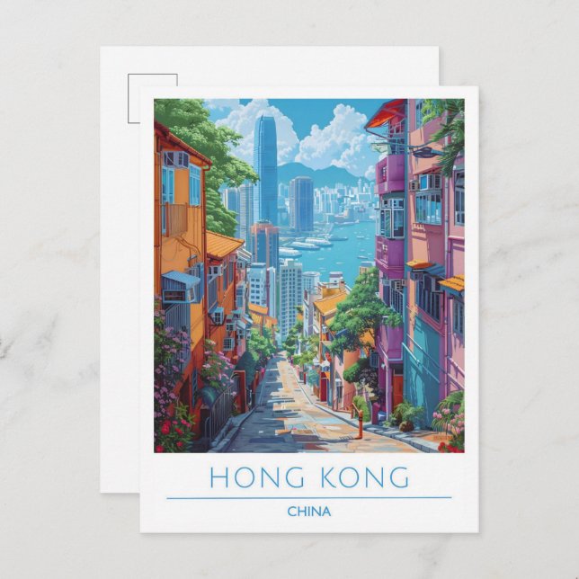 Postal Viajes de arte de Hong Kong China (Anverso / Reverso)