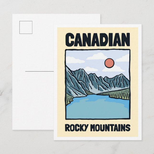 Postal Viajes de arte de las Montañas Rocosas de Canadá (Anverso / Reverso)