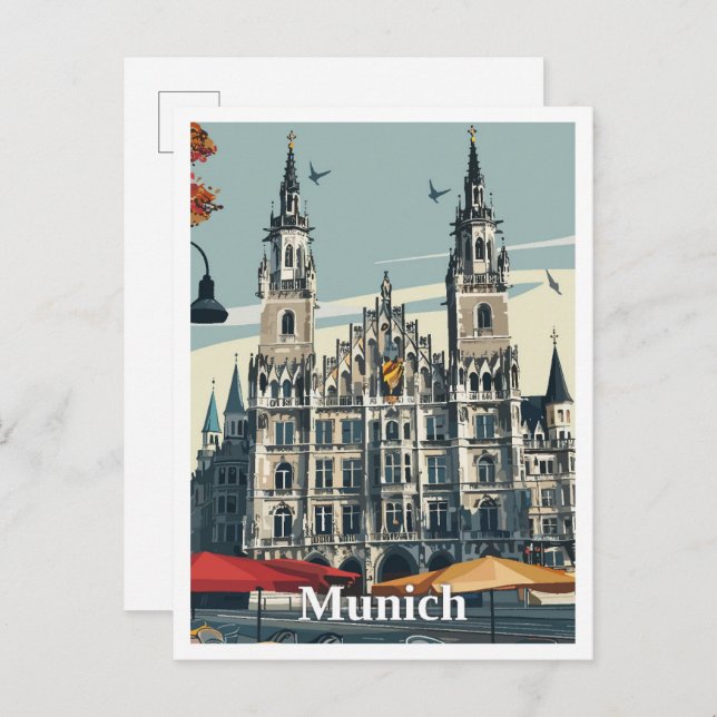 Postal Viajes de arte de Munich Alemania (Anverso / Reverso)