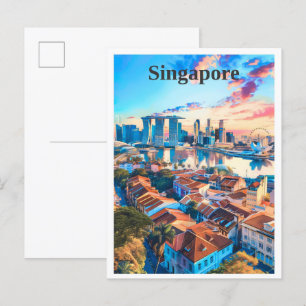 Postal Viajes de arte de Singapur