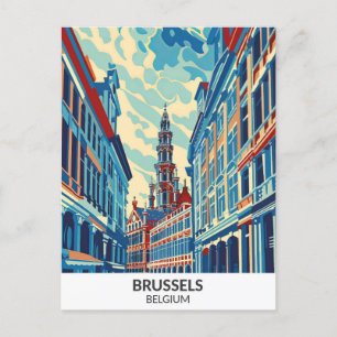 Postal Viajes de arte retro en Bruselas Bélgica