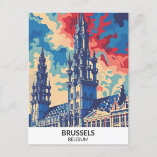 Postal Viajes de arte retro en Bruselas Bélgica
