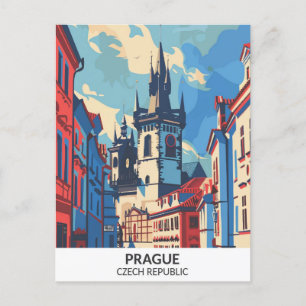 Postal Viajes de arte retro en la República Checa de Prag