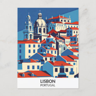 Postal Viajes de arte retro en Lisboa Portugal