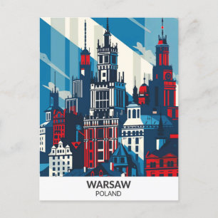 Postal Viajes de arte retro en Varsovia Polonia