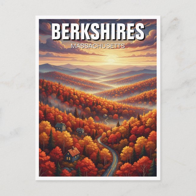 Postal Viajes de Berkshires Massachusetts (Anverso)