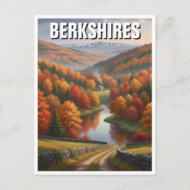 Postal Viajes de Berkshires Massachusetts (Anverso)