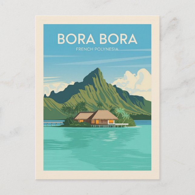 Postal Viajes de Bora Bora Polinesia Francesa (Anverso)
