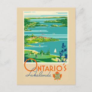 Postal Viajes de Canadá en los antiguos Lakelands de Onta