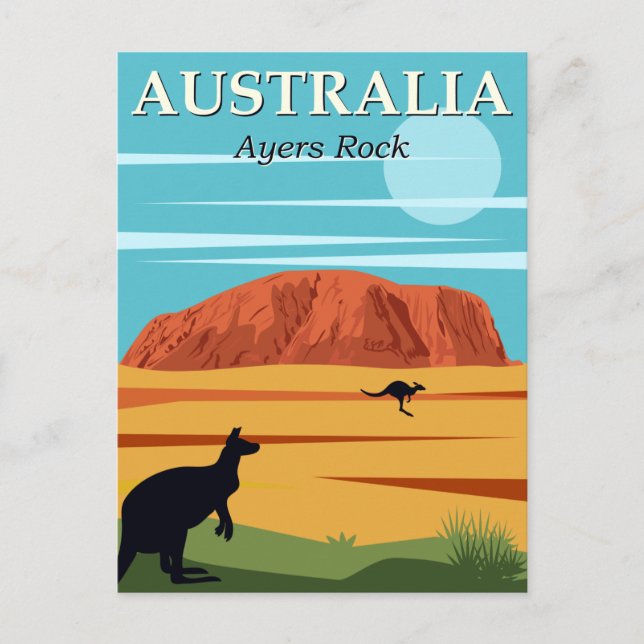 Postal Viajes de canguros en Australia (Anverso)