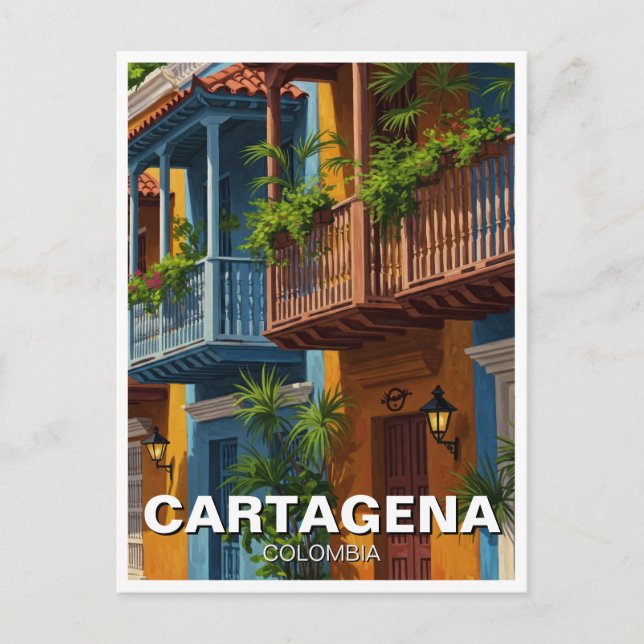 Postal Viajes de Cartagena Colombia (Anverso)