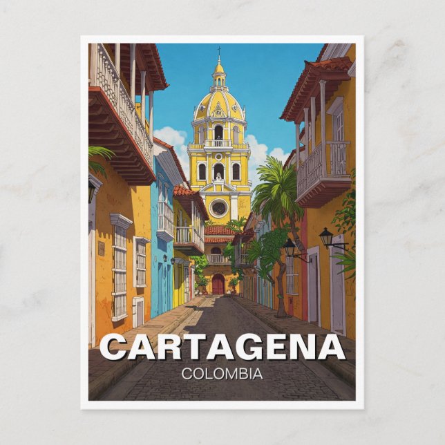 Postal Viajes de Cartagena Colombia (Anverso)