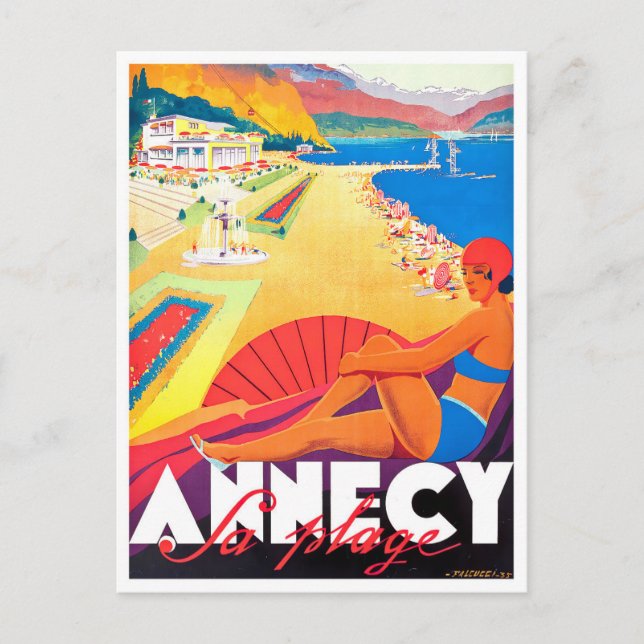 Postal Viajes de cosecha de Annecy France (Anverso)