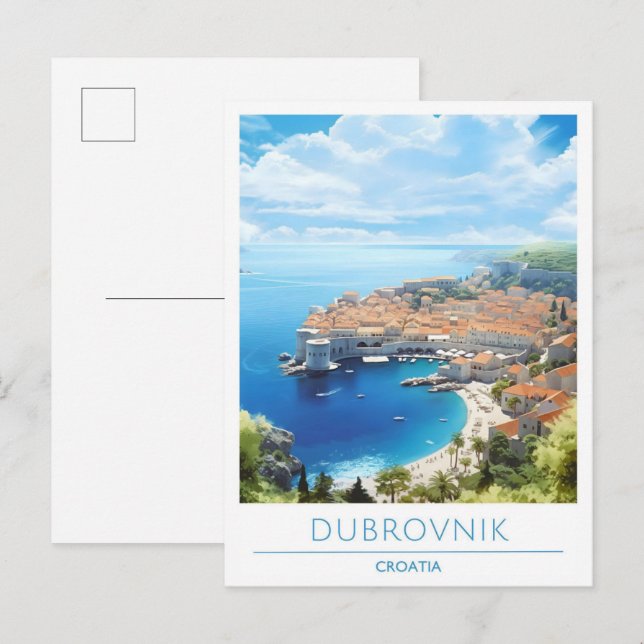 Postal Viajes de cosecha de Dubrovnik Croacia (Anverso / Reverso)