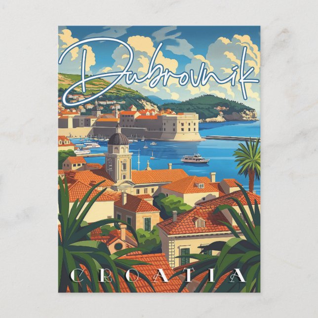 Postal Viajes de cosecha de Dubrovnik Croacia (Anverso)