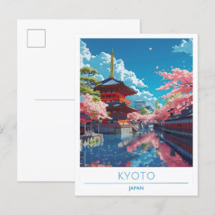 Postal Viajes de cosecha de Kioto Japón