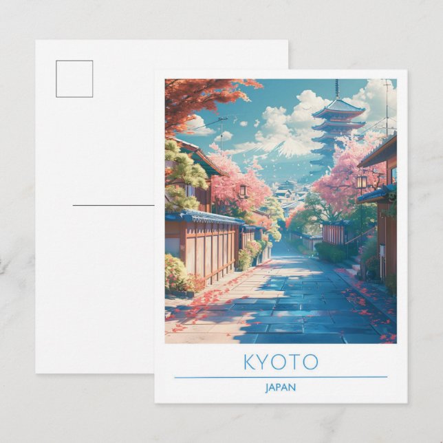 Postal Viajes de cosecha de Kioto Japón (Anverso / Reverso)