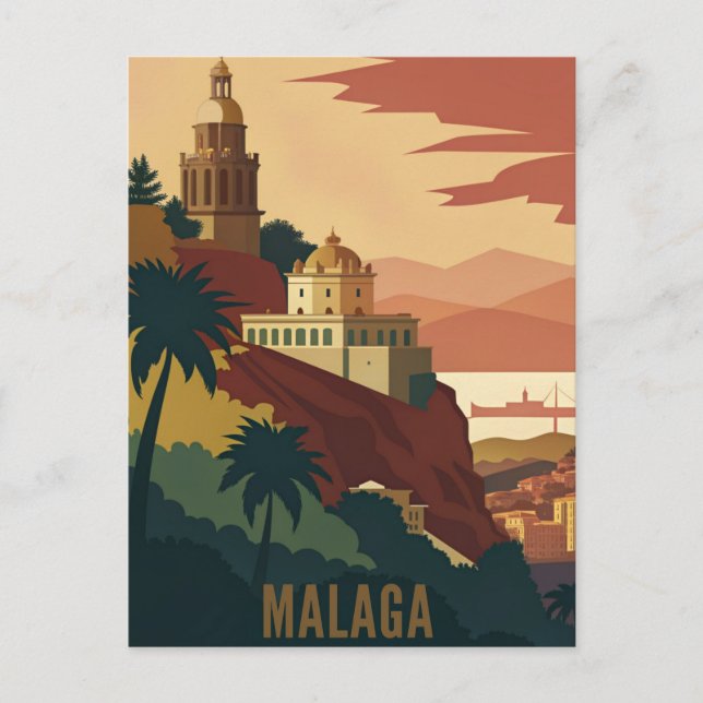 Postal Viajes de cosecha de Málaga España (Anverso)