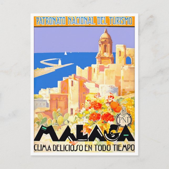 Postal Viajes de cosecha de Málaga España (Anverso)