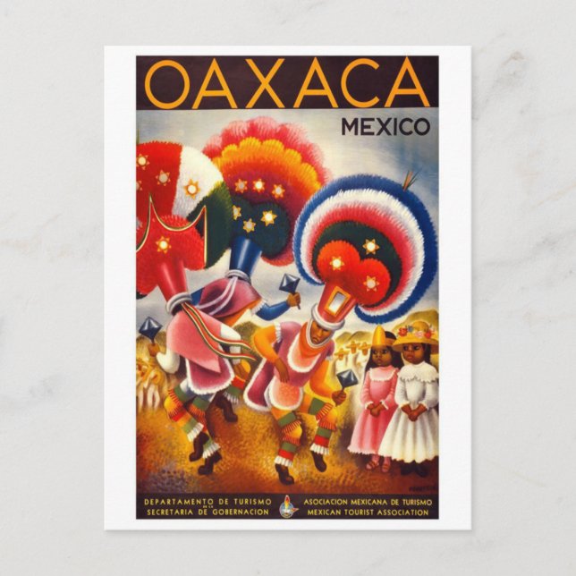Postal Viajes de cosecha de Oaxaca México (Anverso)