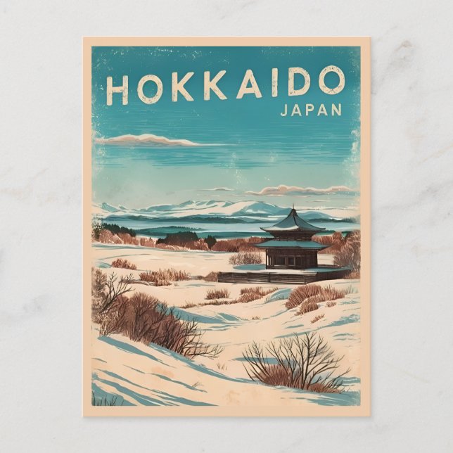 Postal Viajes de cosecha Hokkaido Japón Retro Escenario d (Anverso)