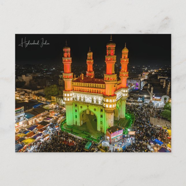 Postal Viajes de cosecha Hyderabad India Pakistán Vacacio (Anverso)