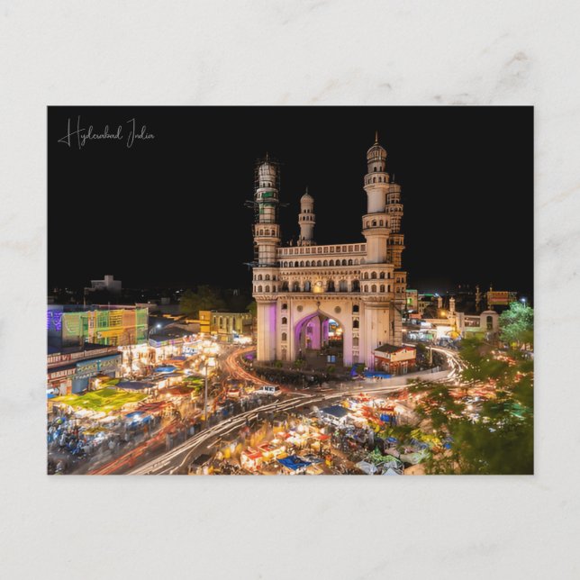 Postal Viajes de cosecha Hyderabad India Pakistán Vacacio (Anverso)