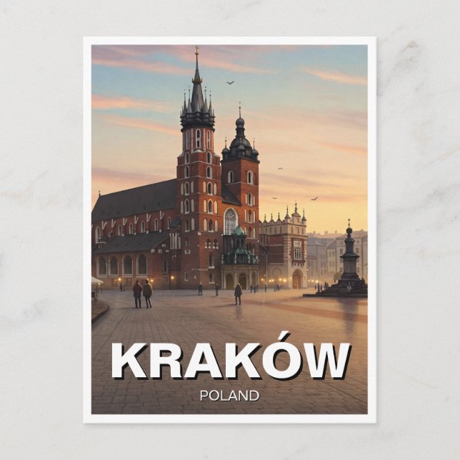 Postal Viajes de Cracovia Polonia (Anverso)