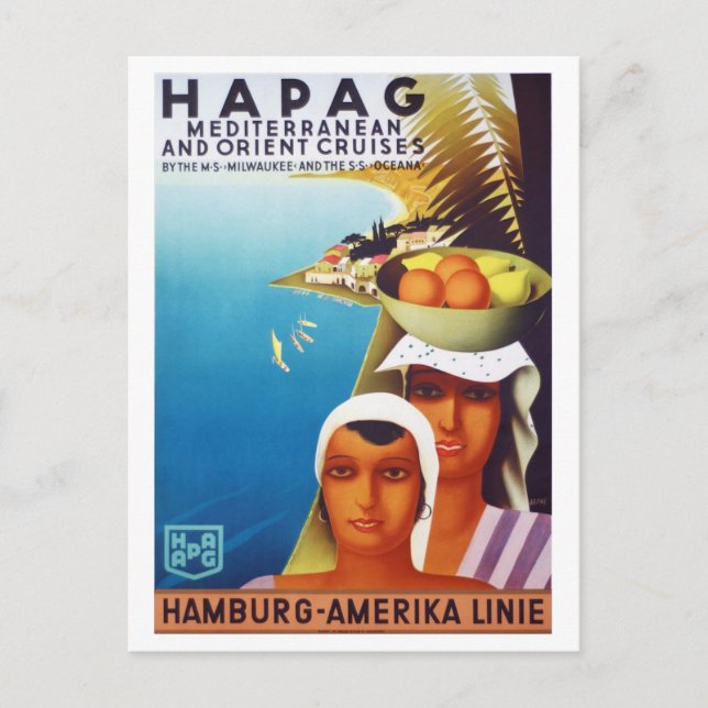 Postal Viajes de crucero por el Mediterráneo y Oriente (Anverso)