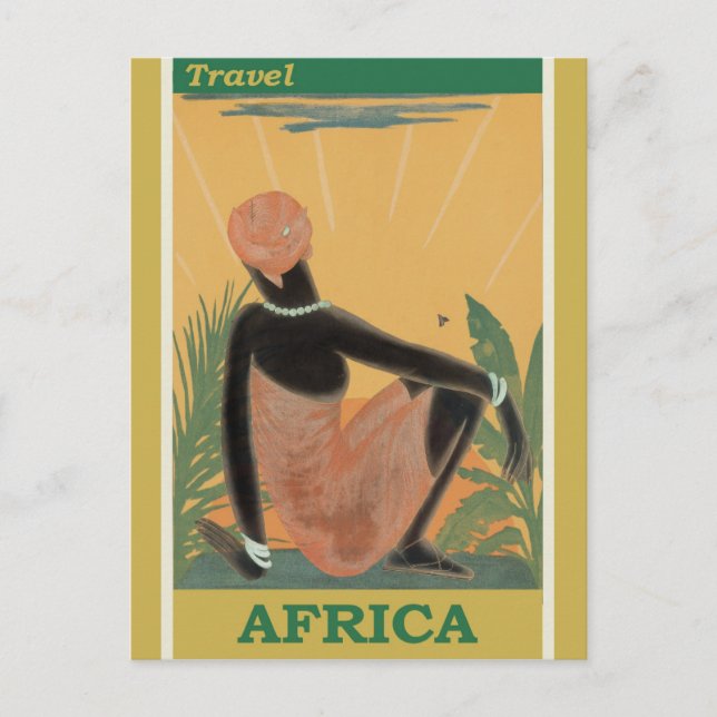 Postal Viajes de época África Turismo retro (Anverso)