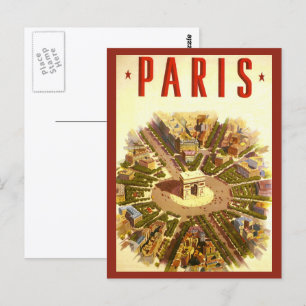 Postal Viajes de época, Arc de Triomphe París Francia
