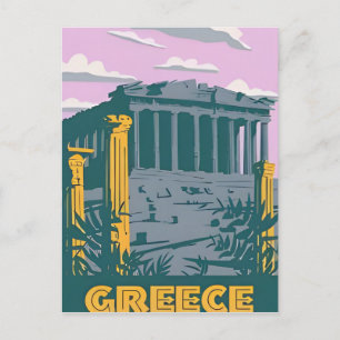 Postal Viajes de época Atenas Grecia Santorini retro