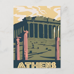 Postal Viajes de época Atenas Grecia Santorini retro