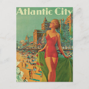 Postal Viajes de época, Atlantic City Resort Beach Blonde