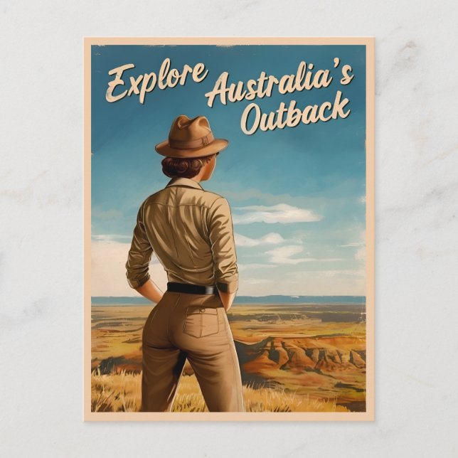 Postal Viajes de época Australia Retro Escenario al Aire  (Anverso)