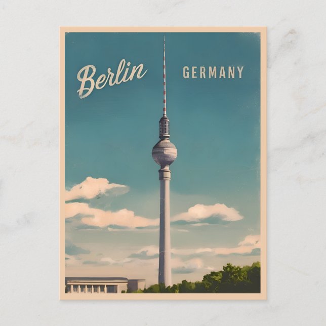 Postal Viajes de época Berlín Alemania Retro Scenic (Anverso)