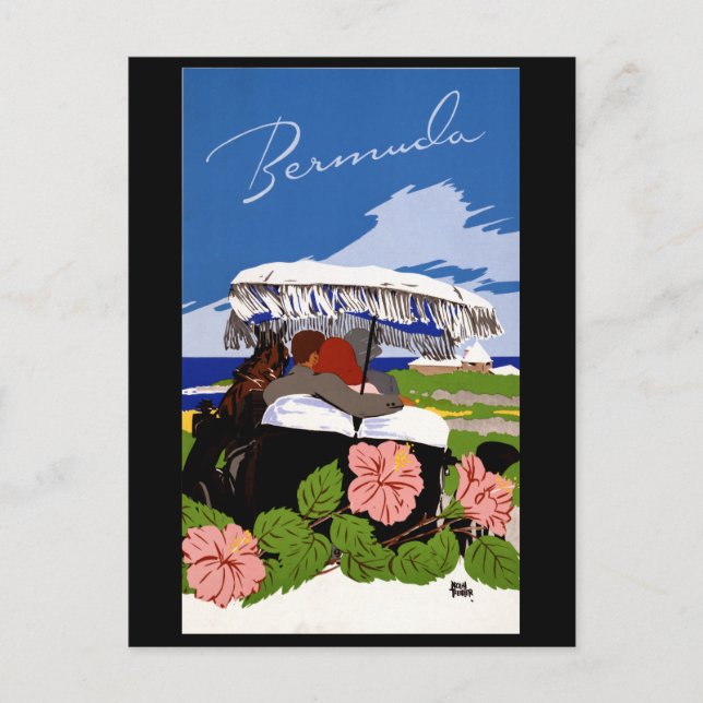 Postal Viajes de época Bermudas 1940 (Anverso)