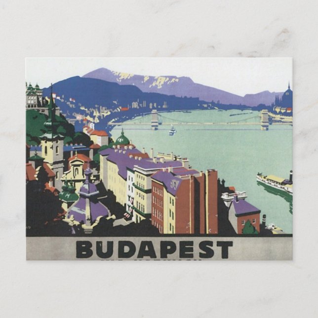 Postal Viajes de época Budapest Hungría (Anverso)