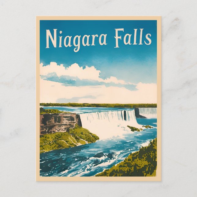 Postal Viajes de época Cataratas del Niágara Retro Escena (Anverso)