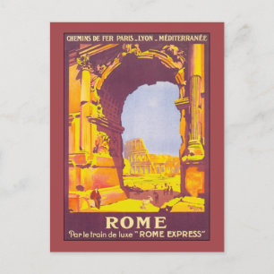Postal Viajes de época, Coliseo en Roma Italia Italiano