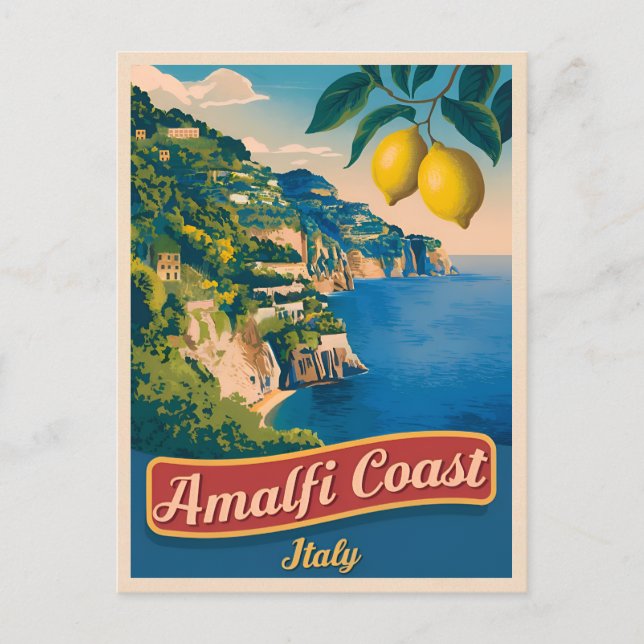 Postal Viajes de época Costa Amalfitana Italia Retro Esce (Anverso)
