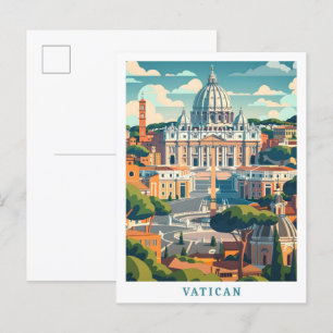 Postal Viajes de época de arte elegante en el Vaticano